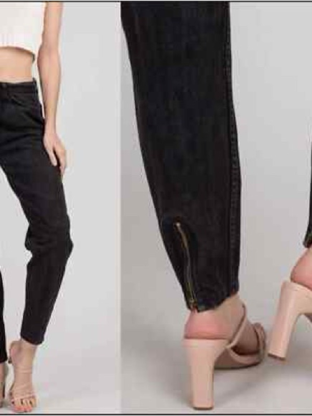 Jordache Black Straight-Leg Jeans with Ankle Zip